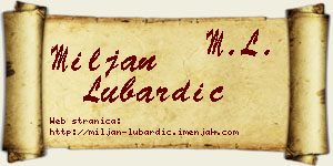 Miljan Lubardić vizit kartica